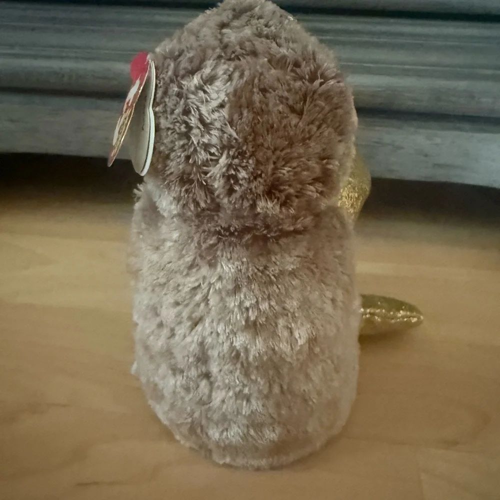 Ty Plush Bird Toy with Gold and Brown